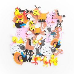 Stickere/abtibilduri din spuma, animale de la ferma, 96 buc/set, Dp Craft