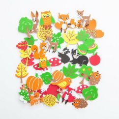 Stickere/abtibilduri din spuma, animale din padure, 96 buc/set, Dp Craft
