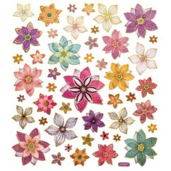 Stickere/abtibilduri, flori, 46 buc/set, Dp Craft