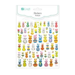 Stickere/abtibilduri cu sclipici, iepurasi de Paste, 71 buc/set, Dp Craft