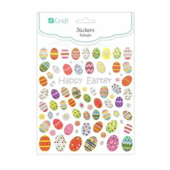 Stickere/abtibilduri cu sclipici, oua de Paste, 80 buc/set, Dp Craft