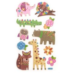 Stickere/abtibilduri din spuma, animale salbatice, 11 buc/set, Dp Craft