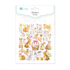 Stickere/abtibilduri cu sclipici, iepurasi de Paste, 29 buc/set, Dp Craft