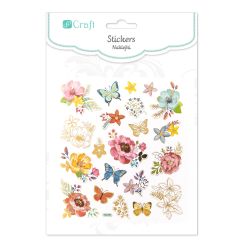 Stickere/abtibilduri, flori si fluturi, 21 buc/set, Dp Craft