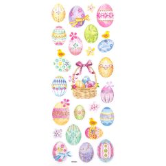 Stickere/abtibilduri cu sclipici, oua de Paste, 24 buc/set, Dp Craft