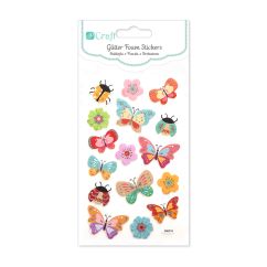 Stickere/abtibilduri din spuma, fluturi si buburuze, 16 buc/set, Dp Craft