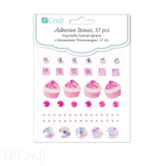Strasuri/pietre adezive, prajiturele, 57 buc/set, Dp Craft
