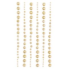 Perle adezive, Ø 2/3/4/5/6mm, 120 buc/set, auriu, Dp Craft