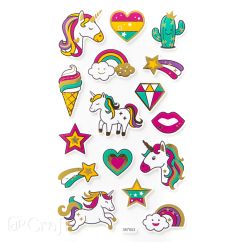Stickere/abtibilduri din spuma, unicorni, 16 buc/set, Dp Craft