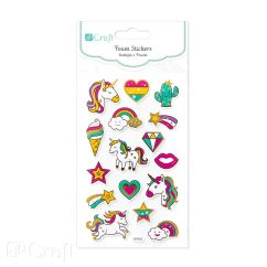 Stickere/abtibilduri din spuma, unicorni, 16 buc/set, Dp Craft