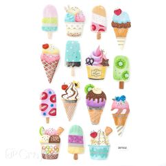 Stickere/abtibilduri din spuma, inghetata, 15 buc/set, Dp Craft