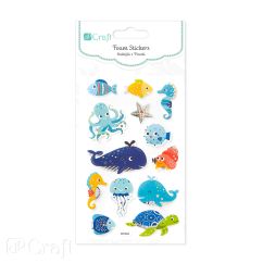 Stickere/abtibilduri din spuma, animale marine, 13 buc/set, Dp Craft