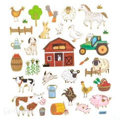 Stickere/abtibilduri, animale de la ferma, 32 buc/set, Dp Craft