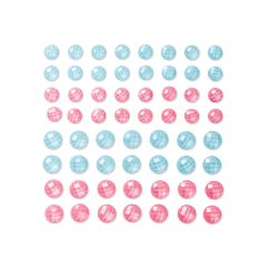 Strasuri/pietre adezive, Ø 8/10mm, 60 buc/set, bleu si roz, Dp Craft