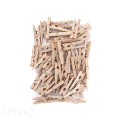 Mini carlige din lemn, 2.5cm, 40 buc/set, Dp Craft