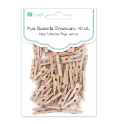 Mini carlige din lemn, 2.5cm, 40 buc/set, Dp Craft