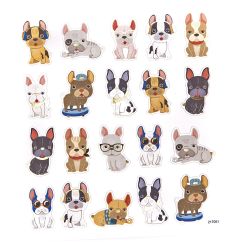 Stickere/abtibilduri, catei bulldog, 20 buc/set, Dp Craft
