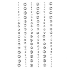 Perle adezive, Ø 2/3/4/5/6mm, 120 buc/set, argintiu, Dp Craft