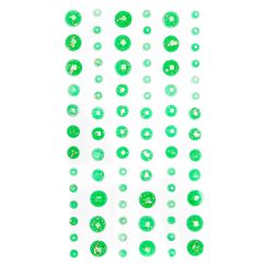 Strasuri/pietre adezive, cu insertii aurii, Ø 4/6/8mm, 78 buc/set, verde, Dp Craft