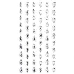 Strasuri/pietre adezive, picaturi, 10x6mm/8x5mm, 60 buc/set, cristal, Dp Craft