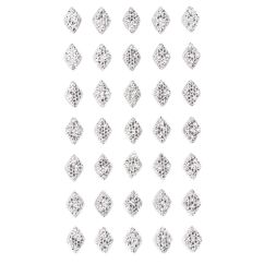 Strasuri/pietre adezive, diamante, 8x12mm, 35 buc/set, argintiu, Dp Craft