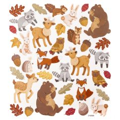 Stickere/abtibilduri cu sclipici, animale din padure, 38 buc/set, Dp Craft