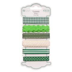 Panglica decorativa, 6 modele x 2m/set, evergreen, Dp Craft