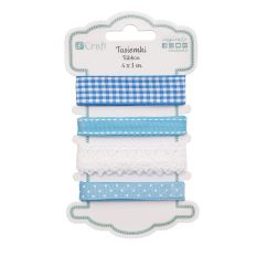 Panglica decorativa, 6 modele x 2m/set, blue basics, Dp Craft