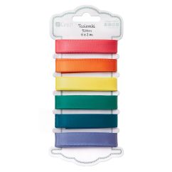 Panglica decorativa din satin, 6 modele x 2m/set, brights, Dp Craft