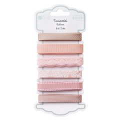 Panglica decorativa, 6 modele x 2m/set, nudes, Dp Craft