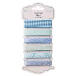 Panglica decorativa, 6 modele x 2m/set, aqua, Dp Craft