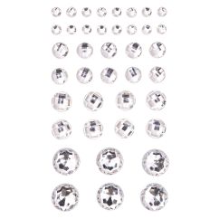 Strasuri/pietre adezive, 16x6/10x10/8x12/6x16mm, 40 buc/set, cristal, Dp Craft