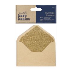 Plic C7(10x14cm), cu sclipici, 4 buc/set, maro, Bare Basics Papermania