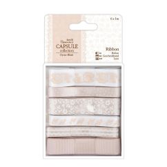 Panglica decorativa, 6 modele x 1m/set, Oyster Blush, Papermania