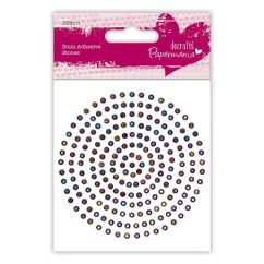 Strasuri/pietre adezive, Ø 3mm, 206 buc/set, culori iridiscente, Papermania