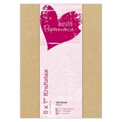 Carton natur/kraft, 12.7x17.8cm, 280 g/mp, 100 coli/set, maro, Papermania