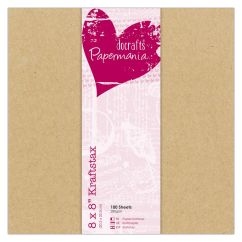 Carton natur/kraft, 20.3x20.3cm, 280 g/mp, 100 coli/set, maro, Papermania