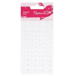 Perle adezive, diferite marimi, 104 buc/set, alb, Papermania