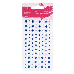 Strasuri/pietre adezive, diferite dimensiuni, 104 buc/set, albastru, Papermania