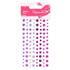 Strasuri/pietre adezive, diferite dimensiuni, 104 buc/set, heather, Papermania