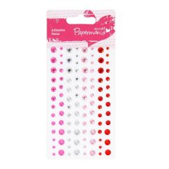 Strasuri/pietre adezive, diferite dimensiuni, 104 buc/set, red hot, Papermania