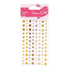 Strasuri/pietre adezive, diferite dimensiuni, 104 buc/set, sunshine, Papermania