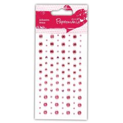 Strasuri/pietre adezive, diferite dimensiuni, 104 buc/set, roz, Papermania