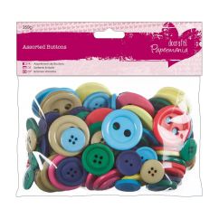Nasturi decorativi din plastic, diferite modele si dimensiuni, 250 g/set, brights, Papermania