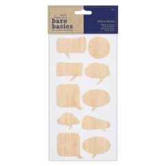Stickere/autocolante din bambus, bule/caseta dialog, 10 buc/set, Bare Basics Papermania