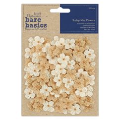 Floricele din panza, 2cm, 200 buc/set, maro/crem, Bare Basics Papermania