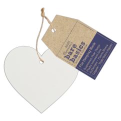 Forme decorative din ceramica - inima, cu agatatoare, alb, Bare Basics Papermania