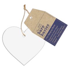 Forme decorative din acril - inima, cu agatatoare, transparent cristal, Bare Basics Papermania