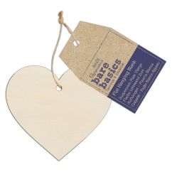 Forme decorative din lemn - inima, cu agatatoare, natur, Bare Basics Papermania