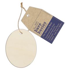 Forme decorative din lemn - oval, cu agatatoare, natur, Bare Basics Papermania